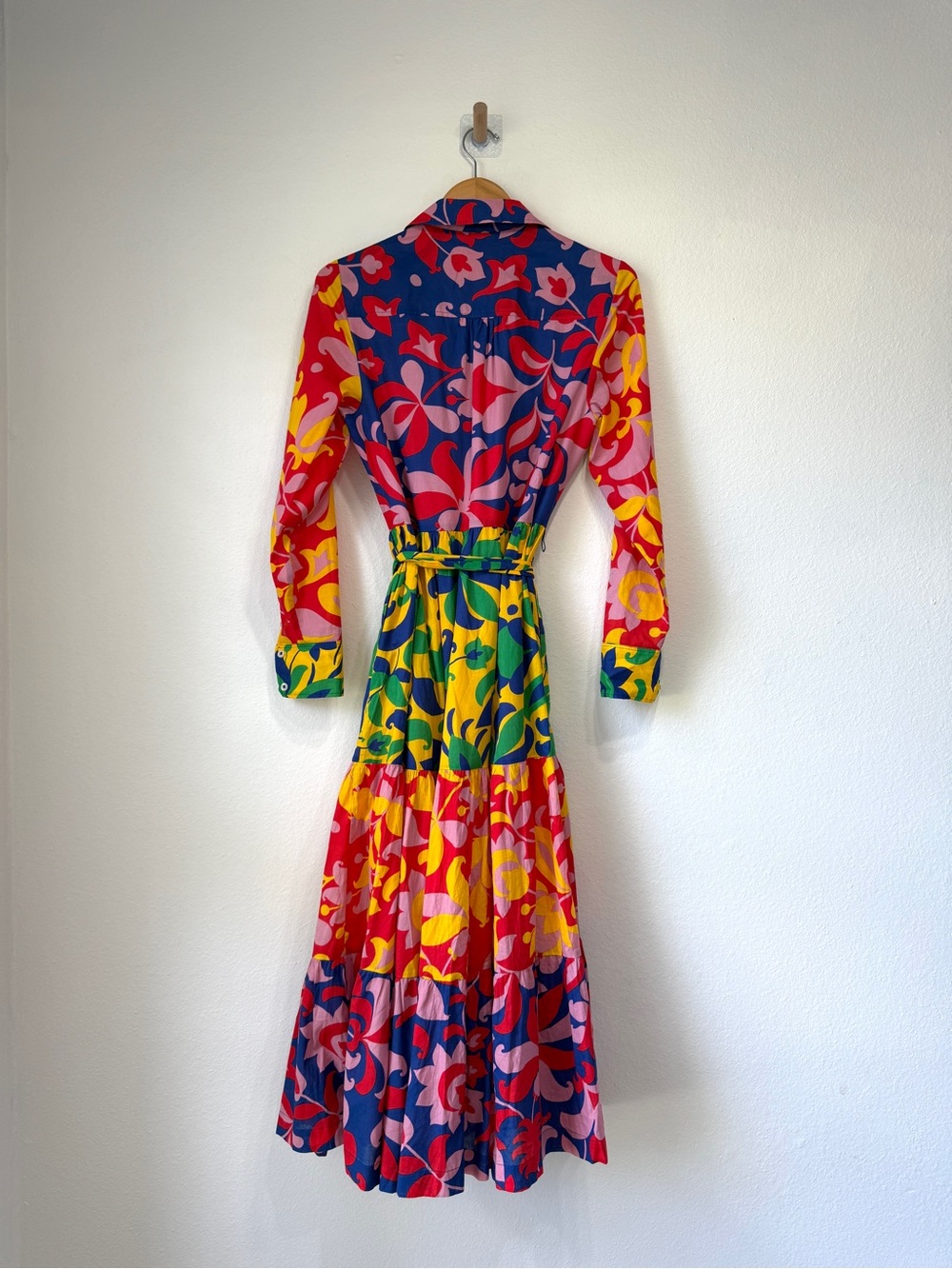 Boden Multicolor Floral Print Tiered Midi Shirt Dress US 8R - Picture 5 of 6